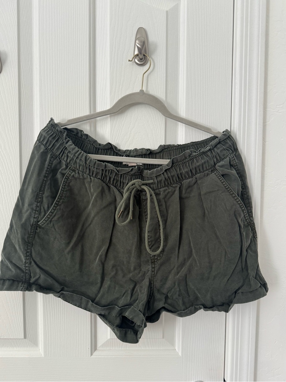 LOFT Olive Green Drawstring Athletic Shorts